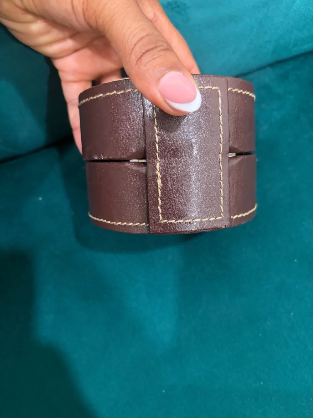 Brown Leather Chronograph Watch with Silver Case - Brand